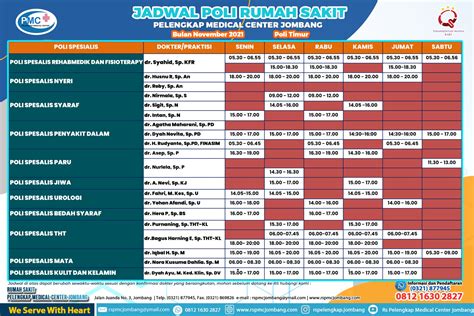 Jadwal Poli Rumah Sakit Pelengkap Medical Center