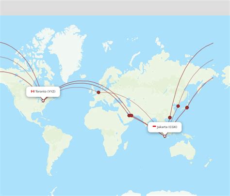 All Flight Routes From Toronto To Jakarta Yyz To Cgk Flight Routes