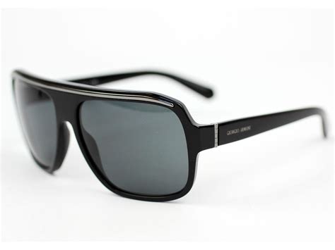 Giorgio Armani Retro Indie Square Frame Pilot Sunglasses Black