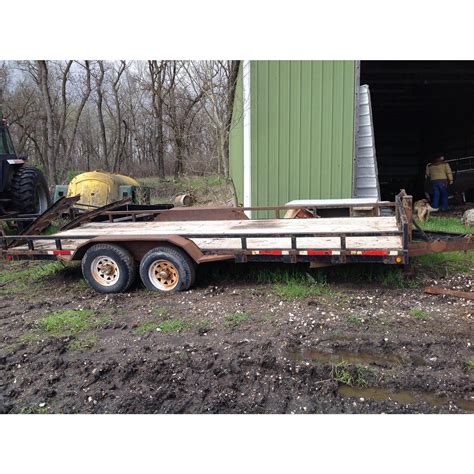 Hd Skid Steer Trailer 18ft Bed W Ramps No Title Hiatt Knudson Auctions