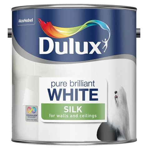 Dulux Silk Emulsion Paint Pure Brilliant White 2 5L Painting