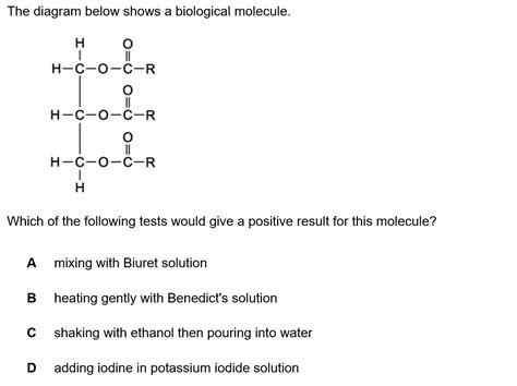 Testing For Biological Molecules Cie A Level Biology Multiple Choice