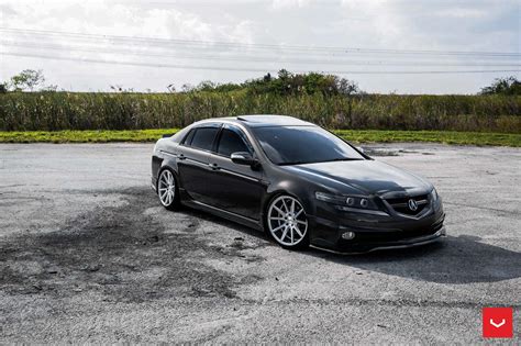 Stanced Acura TL With a Front Bumper Lip by Vossen Wheels | CARiD.com Gallery