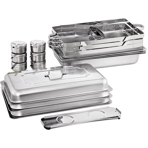 Vevor Chafing Dish 3 Packs Stainless Steel Chafing Dishes 95 Quart