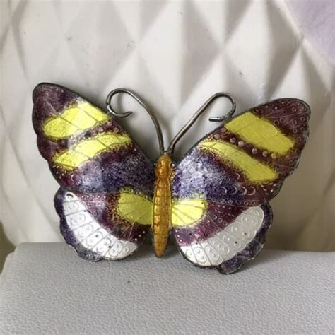 Vintage White Cloisonne Butterfly Gem