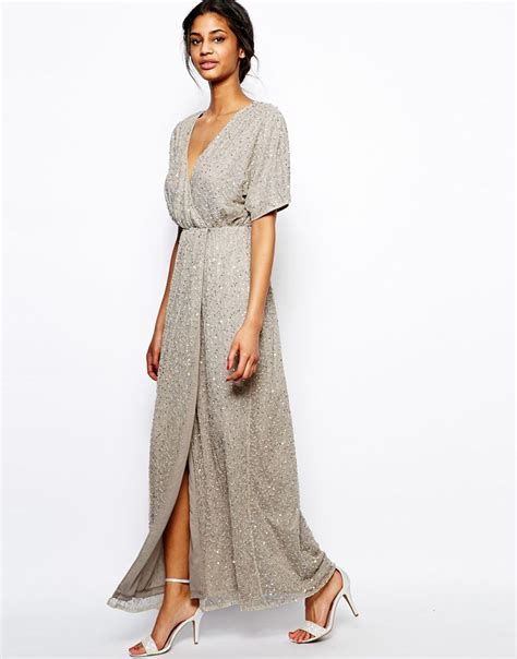 Asos Asos Maxi Robe Kimono Sequins Chez Asos Kimono Maxi Dress