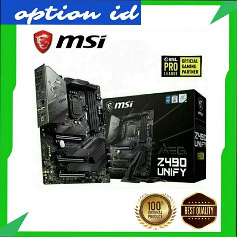 Jual Motherboard Msi Meg Z490 Unify Intel Lga 1200 Ddr4 Atx Gen 10 Di