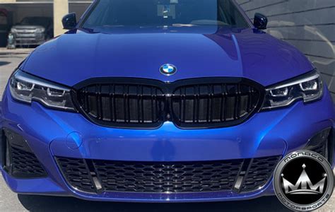 Bmw G20 330i M340i 3 Series Dual Slat Grilles Gloss Black Tri Color Carbon Fiber