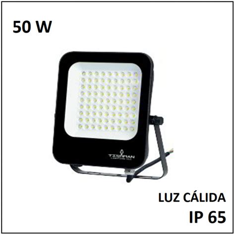 REFLECTOR LED SLIM 50W LUZ CÁLIDA 3000K IP65 USO INTEMPERIE 100 240V