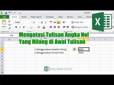 Cara Menambahkan Angka Nol Di Awal Agar Tidak Hilang Pada Ms Excel