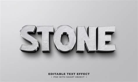 Premium PSD Psd Stone 3d Editable Text Effect