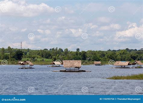 House Raft Floating in the Lake Stock Photo - Image of scene, province: 110293754