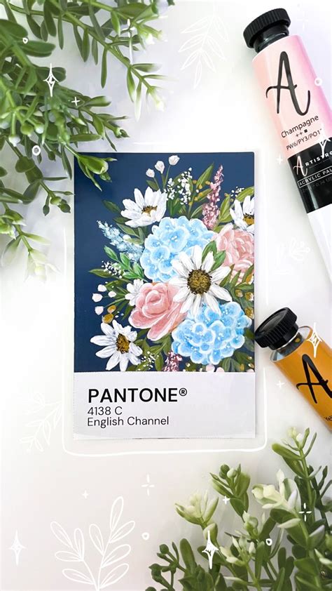 Flower Bouquet Pantone Card Painting