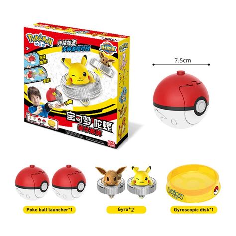 Original Pok Mon Pikachu Spinning Top Cartoon Anime Figure Pull Line