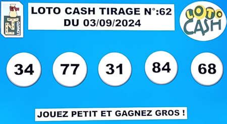 Résultats du loto Cash tirage 62 LOTTO ou LOTO TOGO DIAMANT BENZ