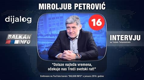 Dijalog X Balkan Info Dr Miroljub Petrovi O Ekuje Nas Tre I