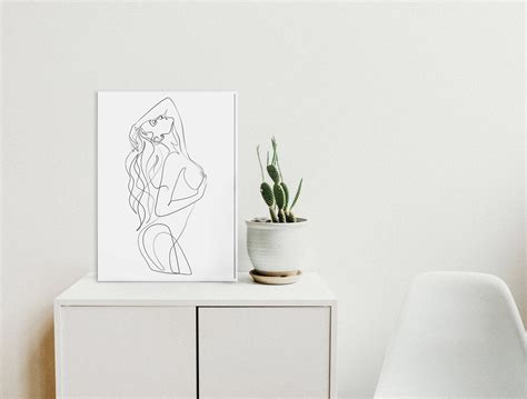 Woman Line Drawing Nude Art Erotic Art Single Line Art Etsy