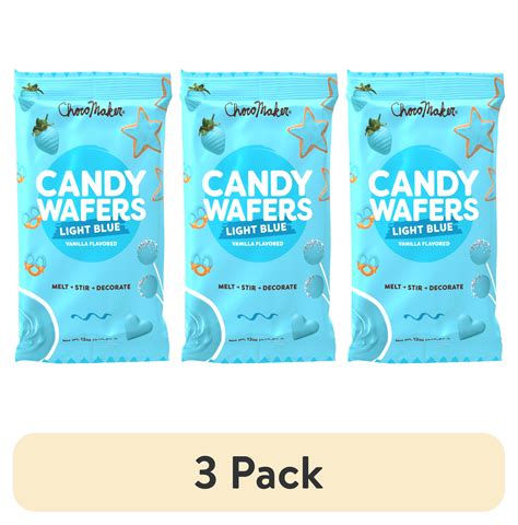 3 Pack Chocomaker Light Blue Vanilla Flavored Candy Wafer Melts 12oz