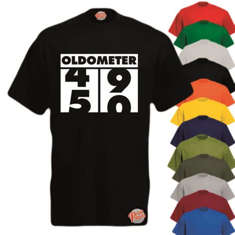 50 Oldometer T Shirt Print Shirts Birthday Themed Tee High Quality