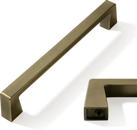 Cabdm Pack Inch Kitchen Cabinet Handles Brushed Antique Brass