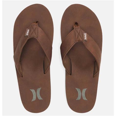 Hurley Icon Vegan Leather Flip Flops Brown Xtremeinn