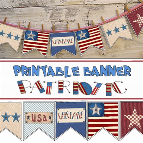 Patriotic Printable Banner - Parties and Patterns Downloads