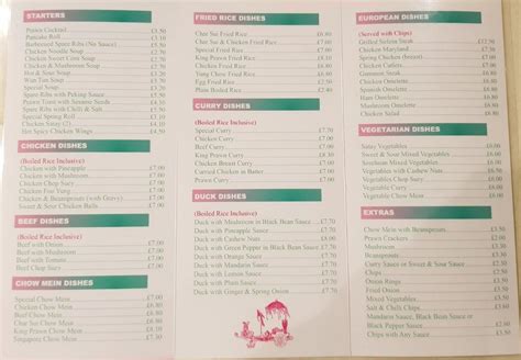 Menu At New Five Star Restaurant Kilmarnock