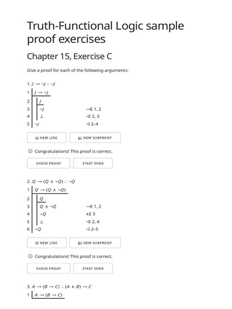 Soluciones Truth Functional Logic Sample Proof Exercises Pdf Logic Mathematical Logic