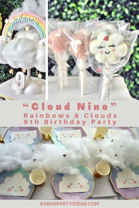 Kara S Party Ideas Cloud Nine Rainbows And Clouds 9th Birthday Party Kara S Party Ideas