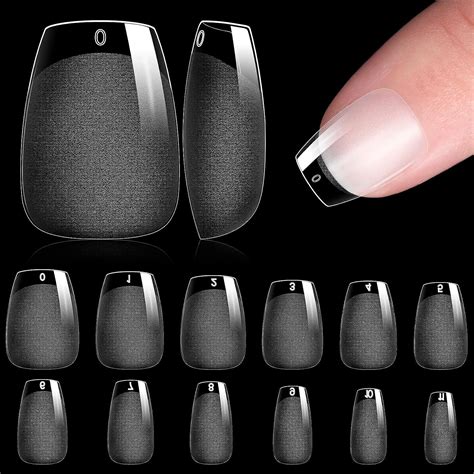 Aoream Extra Short Coffin Nail Tips Press On Nails Full Cover Square Tip With 240