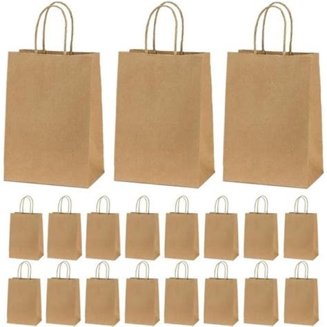 40 Pièces Sac En Papier Kraft Avec Poignée Sac Papier Cadeau Petit Sac