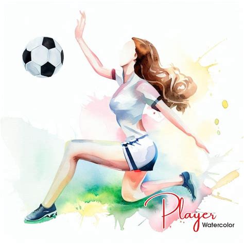 Premium Vector Beautiful Woman Sports Player Playing Soccer