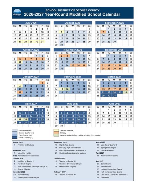 Oconee County SC Schools 26-27 Calendar [pdf] - EduCounty