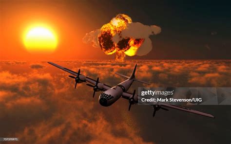 Enola Gay Atomic Bomb Attack On Hiroshima High Res Vector Graphic