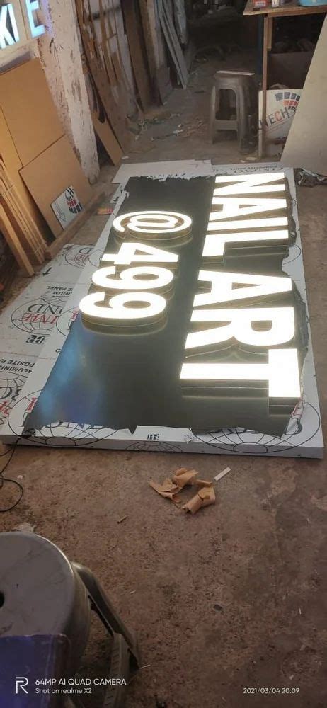 Rectangle Led Acrylic Glow Sign Board For Advertisement At Rs 450 Sq