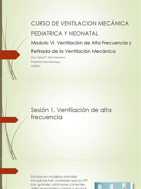 Curso De Ventilacion Mecánica Pediatrica Y Neonatal Módulo Vi Pdf