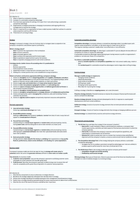 Obs Block Summary Lo S Section What Is Meant By A