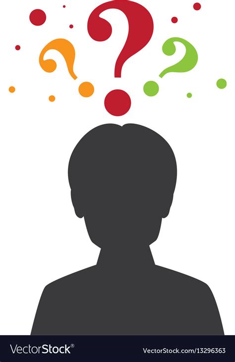 Person silhouette with question mark Royalty Free Vector