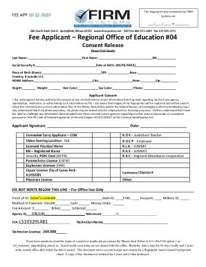 Fillable Online Copy Of Firm Roe Fingerprint Consent Form Fax Email