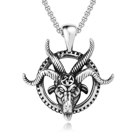 Vintage Fashion Hip Hop Punk Ram Horn Pendant Colar De Moda Pingente De Chifre Para Homens