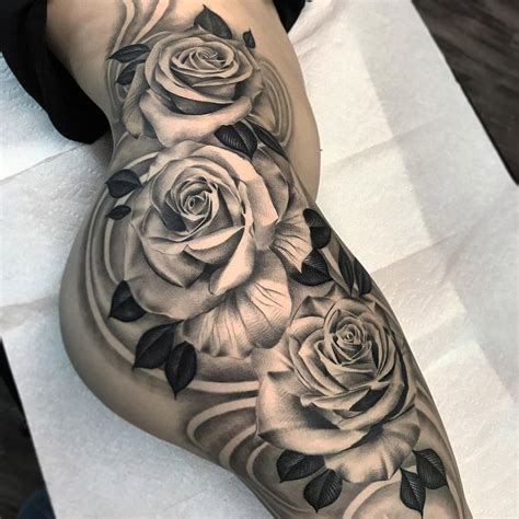 Rose Tattoos On Thigh