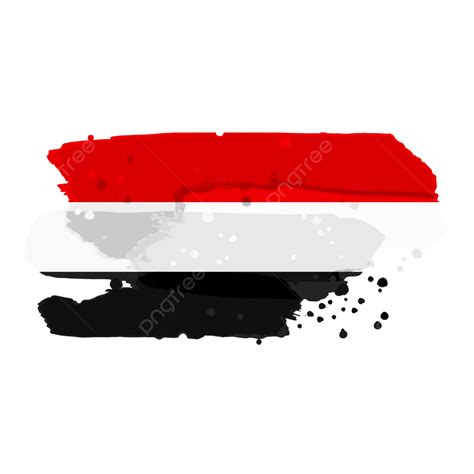 Bandera De Yemen Con Textura De Acuarela De Pincel Grunge Png Bandera