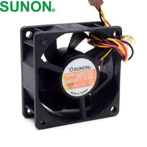 10pcs SUNON Free Shipping 6025 2 2W KDE1206PTB1 6CM 12V 3 Wire Alarm