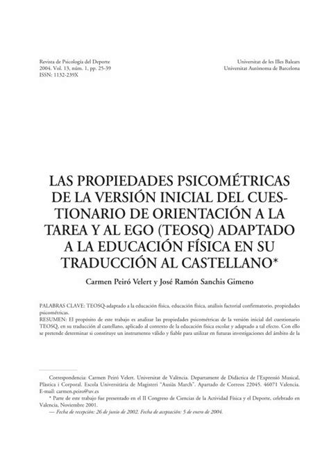 PDF LAS PROPIEDADES PSICOMÉTRICAS DE LA las propiedades