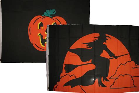 3x5 Happy Halloween 2 Pack Flag Wholesale Set Combo 52 3 X5 Banner