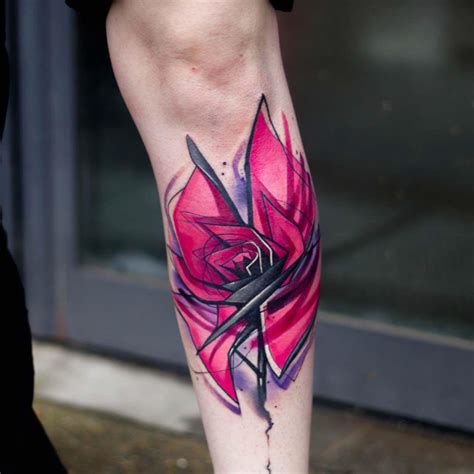 Abstract Pink Rose Tattoo - Best Tattoo Ideas Gallery