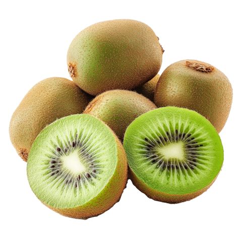 A Cluster Of Whole And Halved Kiwi Fruits Showcases Their Vibrant Green