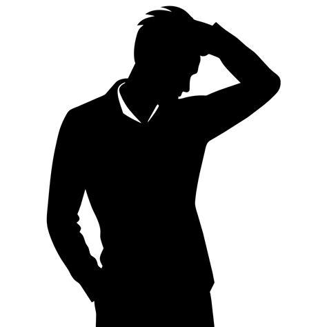 A Man Thinking With Feel Tension Silhouette Vector Art At Vecteezy