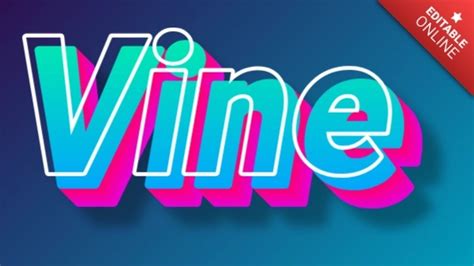 Vine 3D Flash Azul Y Rosa Generador De Efectos De Texto