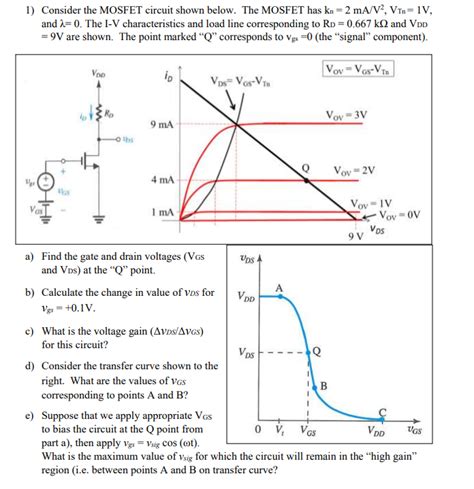 Solved 1 Consider The Mosfet Circuit Shown Below The